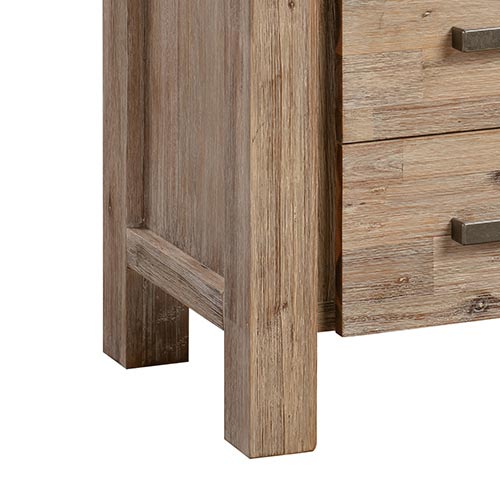 Oak Acacia Wood Bedside Table with 2 drawers