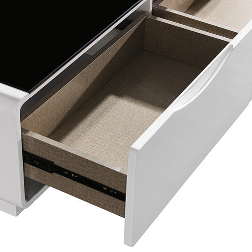 Coffee Table with 2 Drawers Storage - Black & White