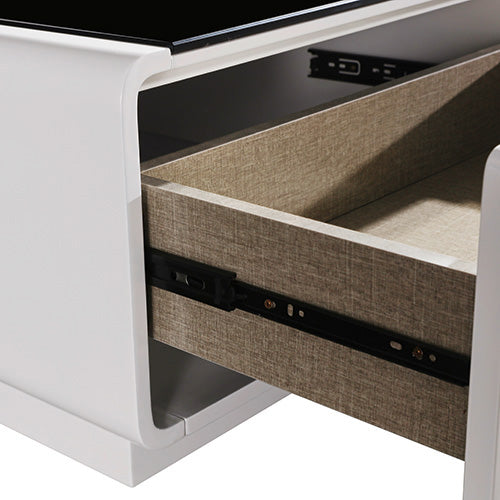 Coffee Table with 2 Drawers Storage - Black & White