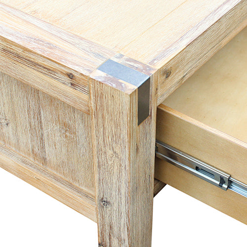 Coffee Table Solid Oak Acacia Wood & Veneer 1 Drawers