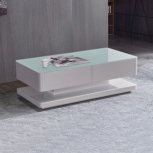 White Stylish Coffee Table with 4 Drawers