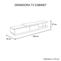 TV Cabinet with 2 Storage Drawers With High Glossy Assembled Entertainment Unit in White Ash colour