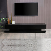 Entertainment Unit with 3 Storage Drawers - Gloss Black