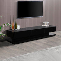 Entertainment Unit with 3 Storage Drawers - Gloss Black