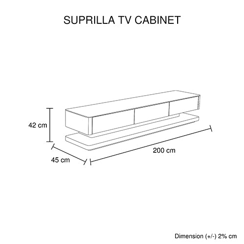 Entertainment Unit with 3 Storage Drawers - Gloss Black