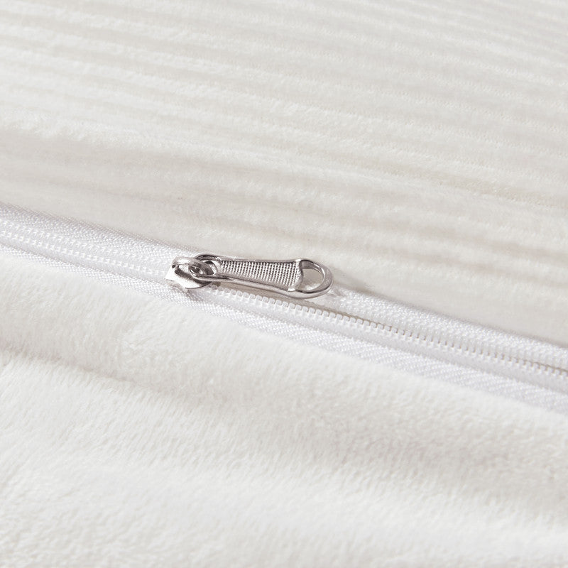 Corduroy Velvet King Bed Quilt Cover Set-White