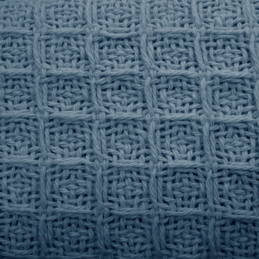 Cotton Waffle Blanket Dusk Blue King