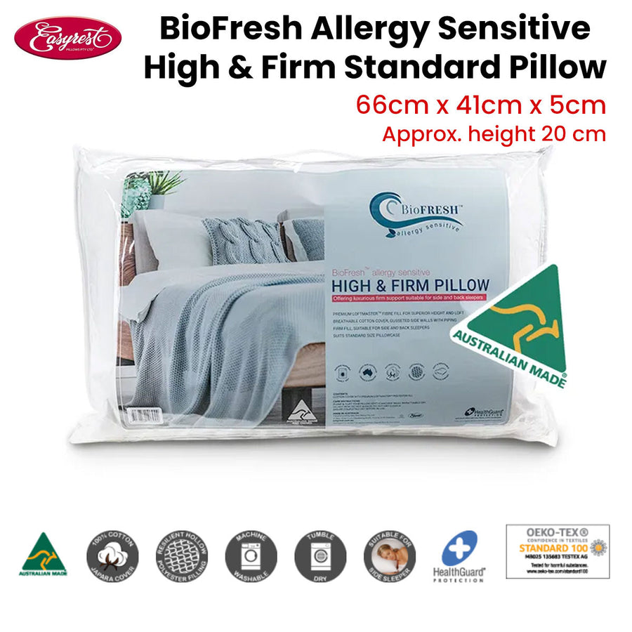 BioFresh Allergy Sensitive High &amp; Firm Standard Pillow 66 x 41 x 5cm