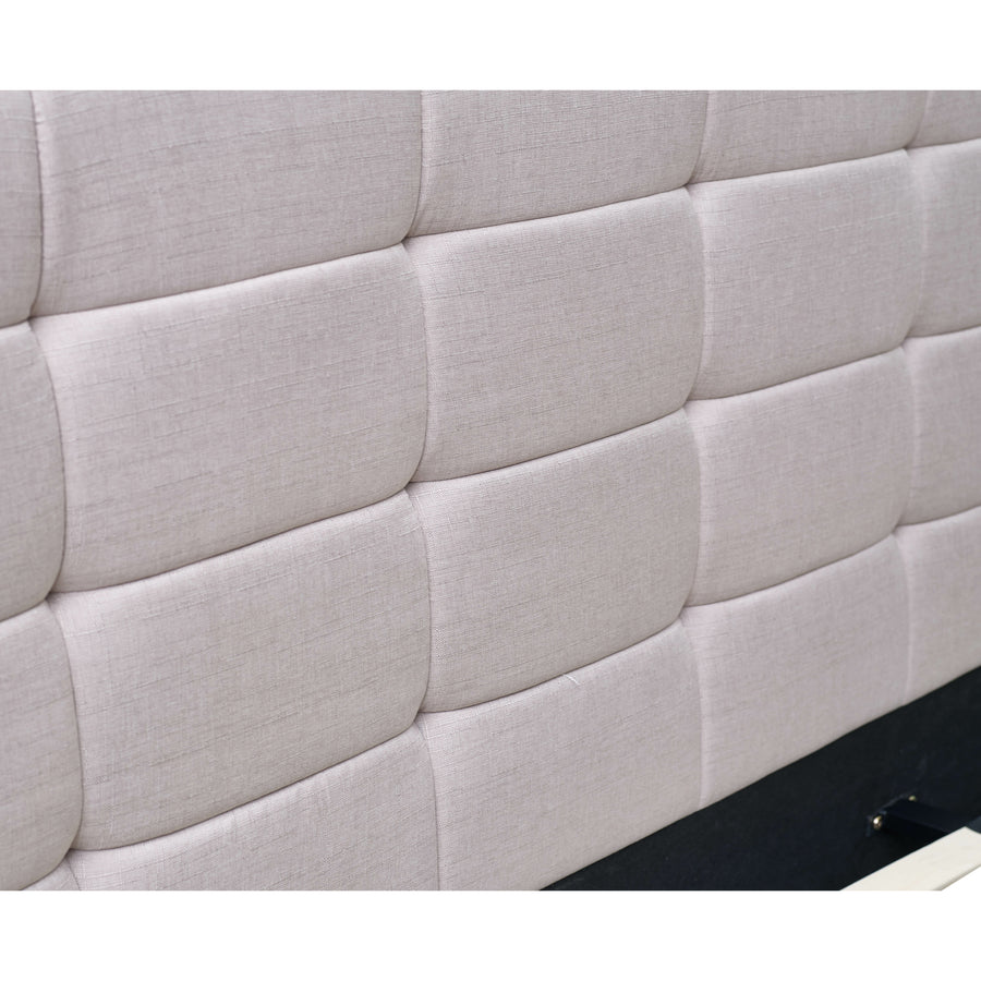 Linen Fabric Deluxe Bed Frame Beige - King