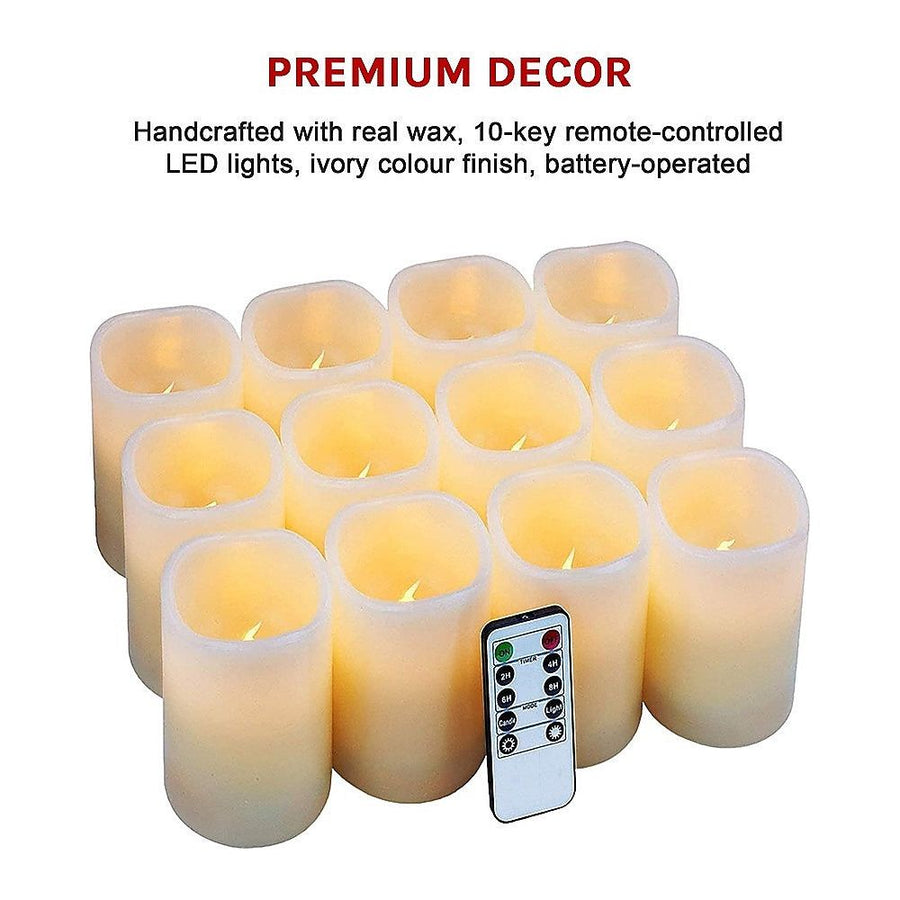 Flameless Candles LED Candles Set of 12 Battery Flickering Bulb with Remote