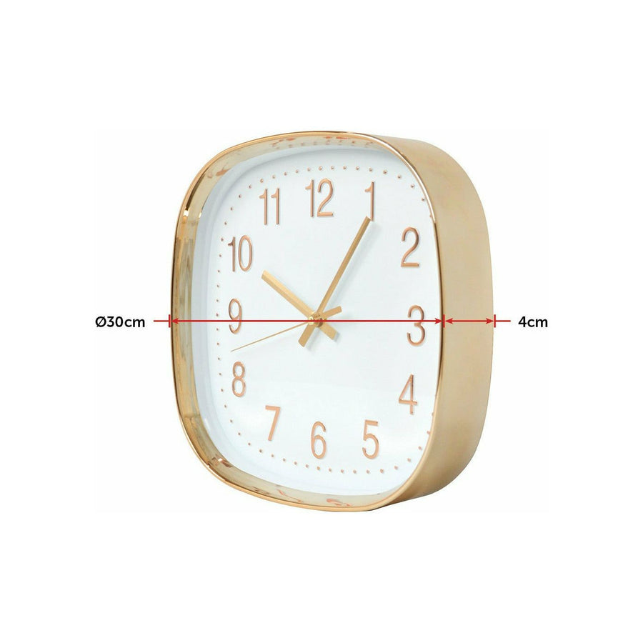 Gold & White - Squared Quartz Clock