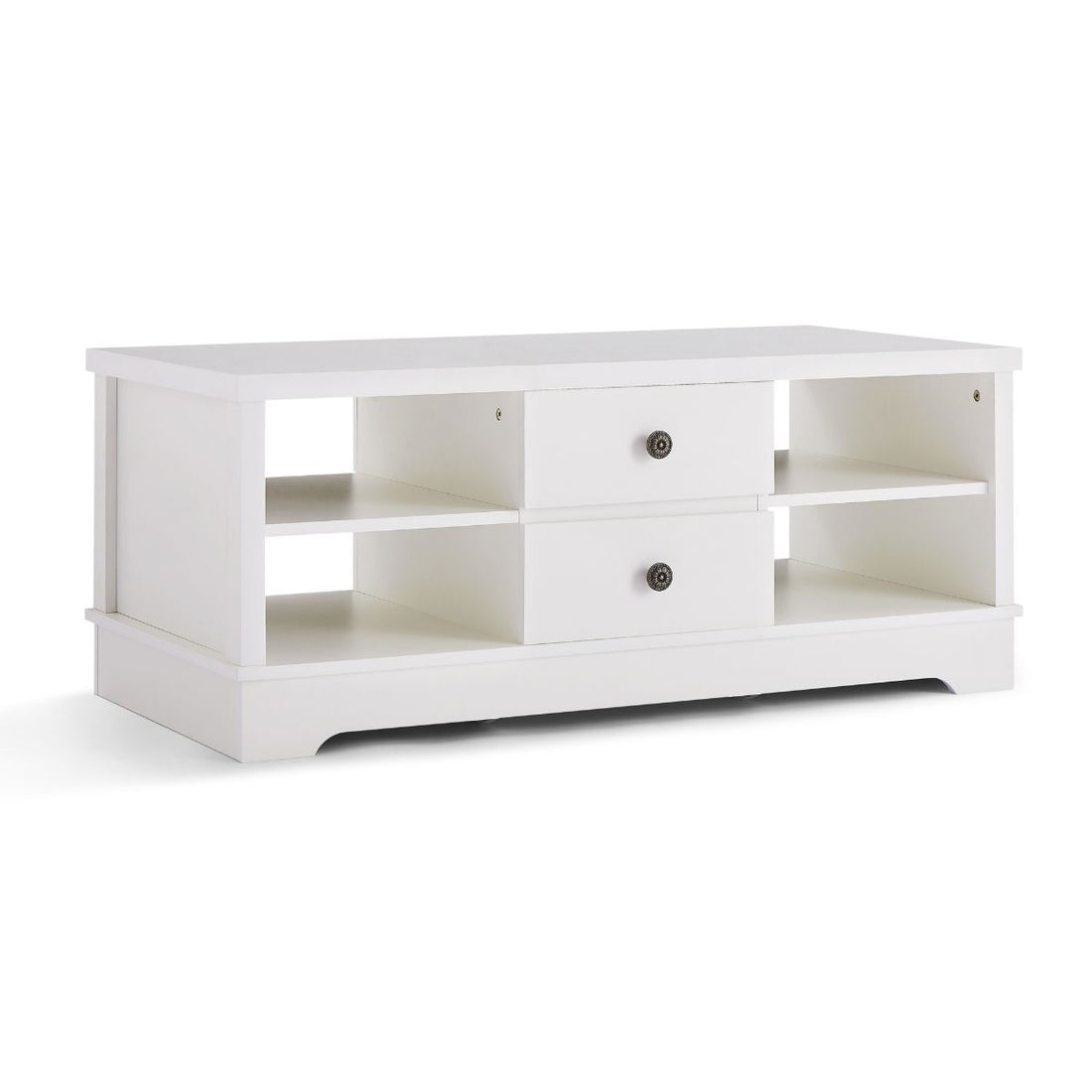 White Coastal Style Coffee Table with Drawers