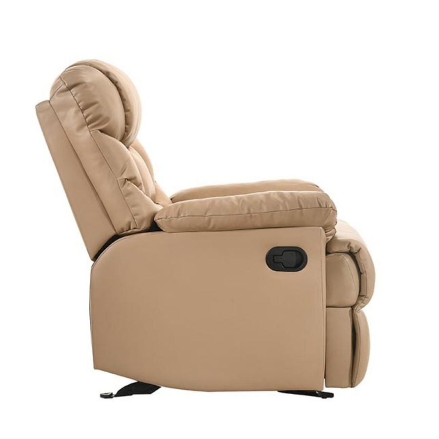 Leather Rocking Recliner Chair - Beige/Tan
