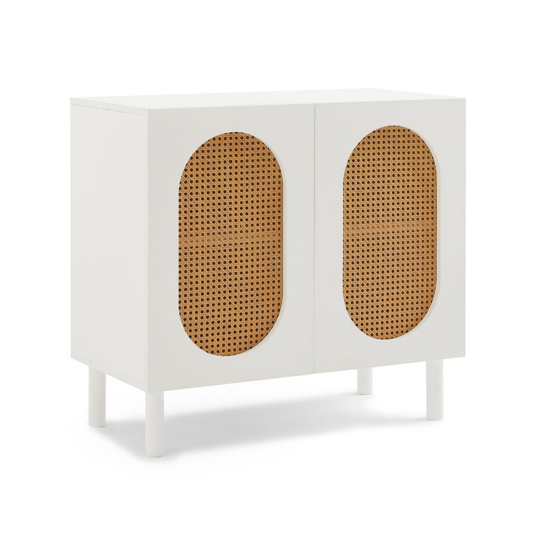 Kailua Rattan 2-Door Accent Cabinet in White