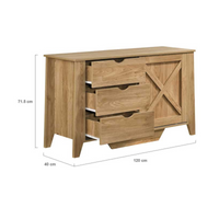 Wooden Sliding door Sideboard with 3 Drawers