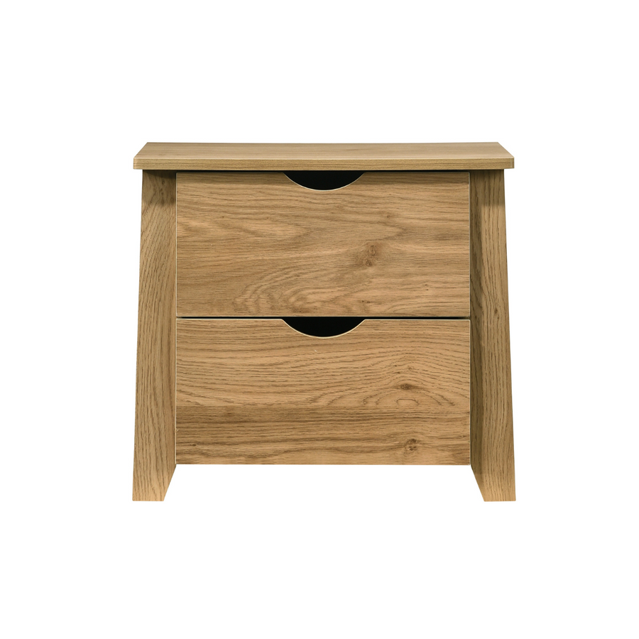 Mica Wooden Bedside Table with 2 Drawers