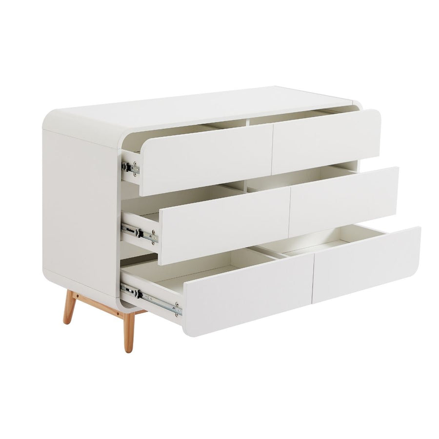 White Modern Retro Chest of Drawers Cabinet