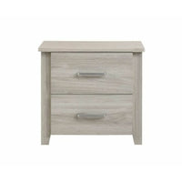 White Oak Bedside Table with 2 Drawers