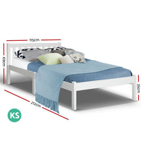 Bed Frame King Single Wooden Timber Mattress Size Base Bedroom