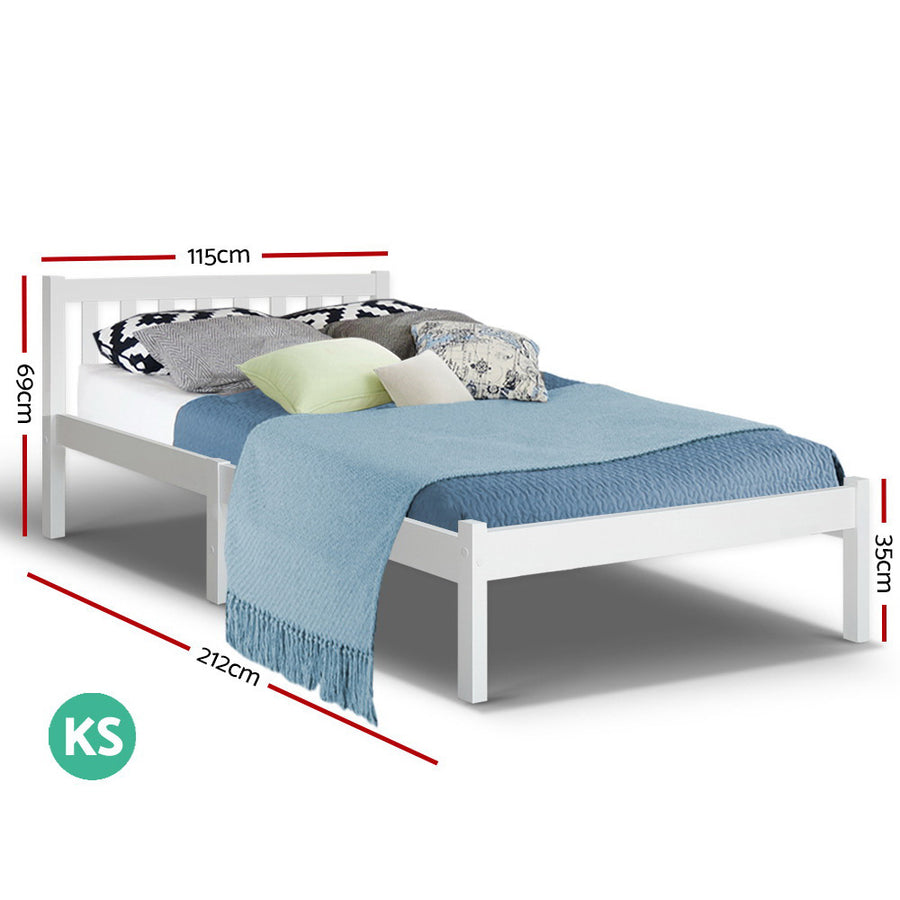 Bed Frame King Single Wooden Timber Mattress Size Base Bedroom