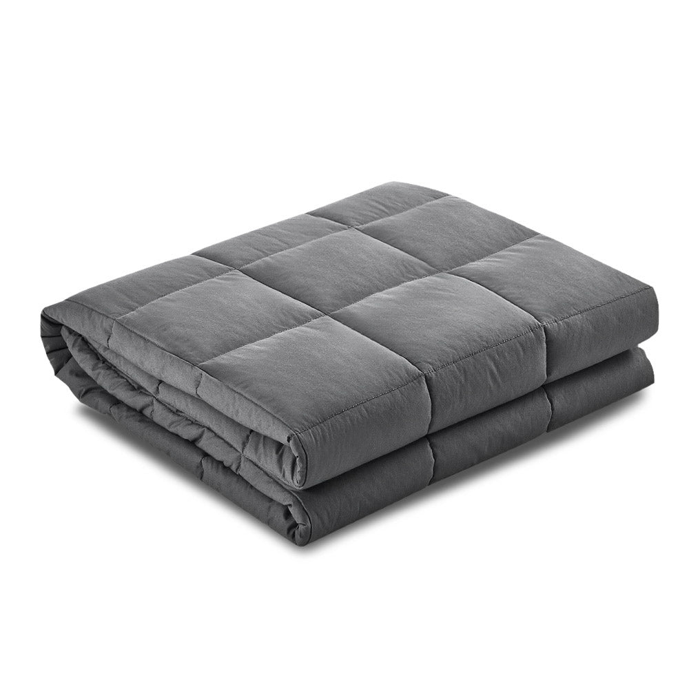 Weighted Blanket Adult 7KG Heavy Gravity Blankets Microfibre Cover - Grey Queen