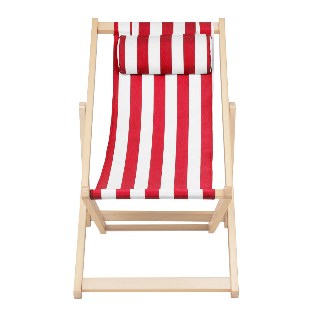 Outdoor Furniture Sun Lounge Wooden Beach Chairs Deck Chair Folding Patio
