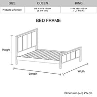 4 Piece Bedroom Queen Suite with Solid Acacia Wood Veneered Ash - Bed, Bedside Table & Tallboy
