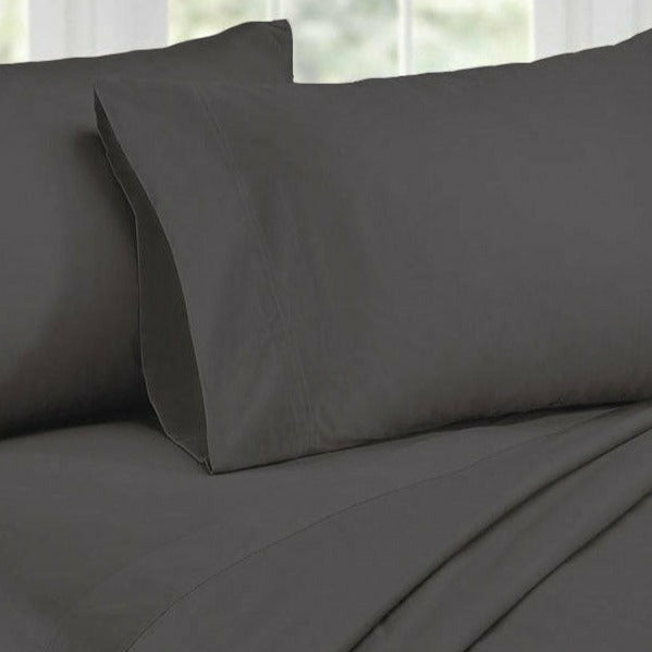 King Size 1000TC Cotton Rich Sheet Set - Charcoal