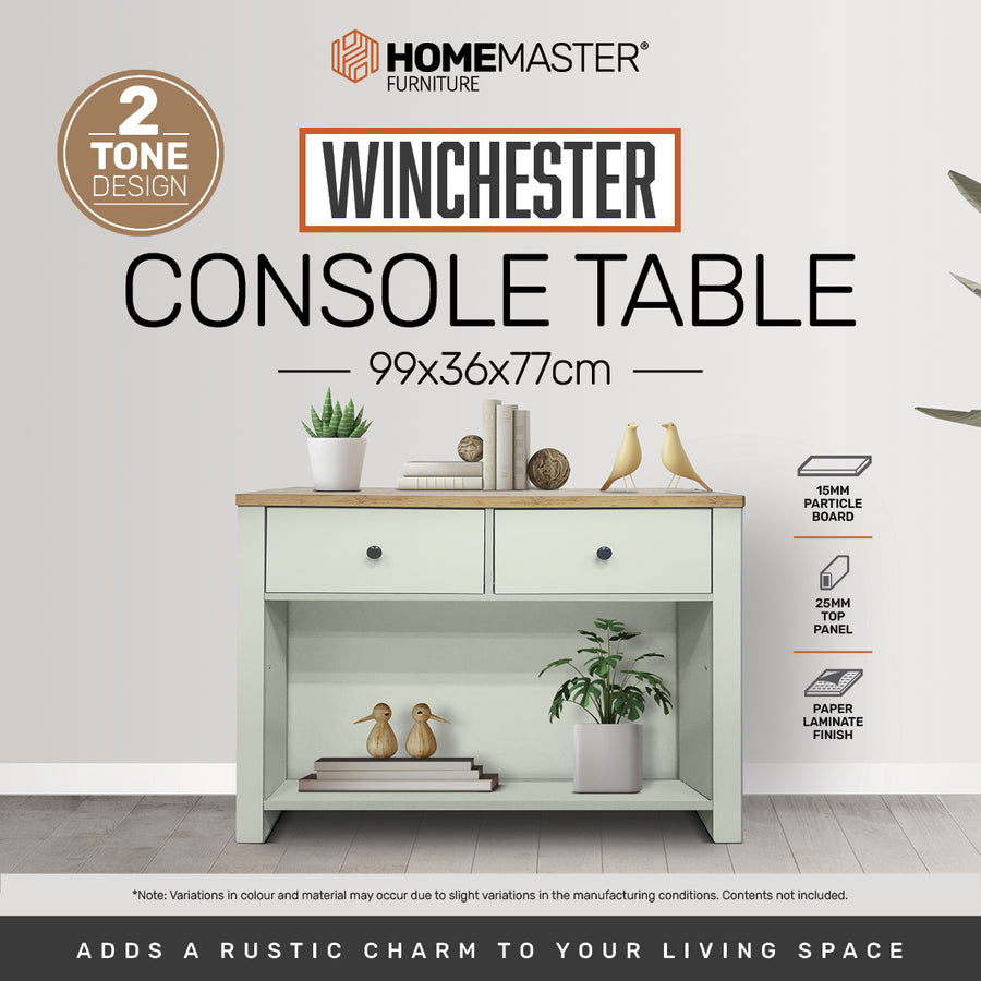 Winchester Two Tone Console Table Stylish Flawless Design 99cm