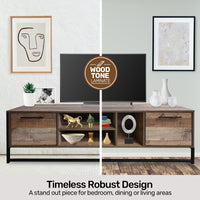 Vogue Wood Tone TV Unit Stylish Rustic Flawless Design 160cm