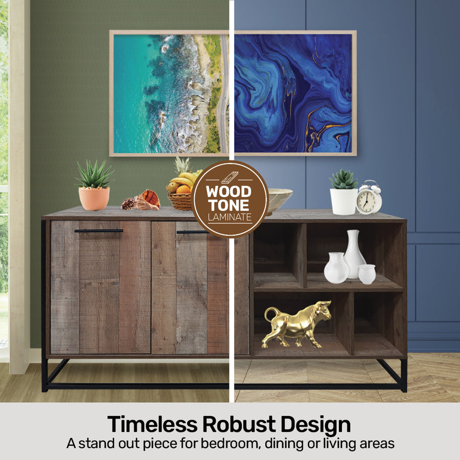 Vogue Wood Tone Sideboard Stylish Rustic Flawless Design 150cm