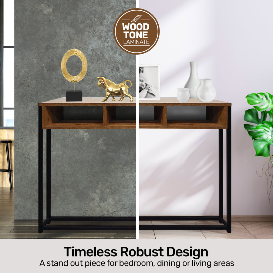 Wood Tone Console Table Rustic Flawless Design 110cm